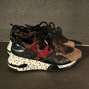 Steve Madden Cliff Multicolor Printed Mixed Media Sneakers Womens Size 9